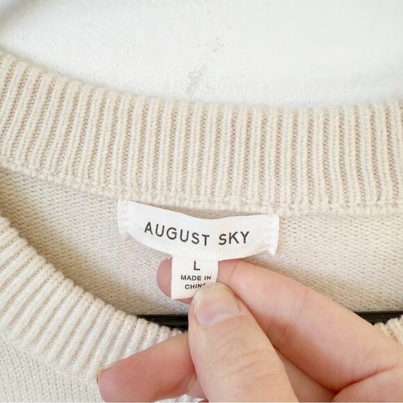 August Sky Striped Oversized Sweater Sz L - Picture 4 of 7